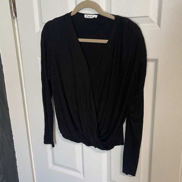 Anthropologie On The Road Marceau Wrap Top in Black - Picture 2 of 8